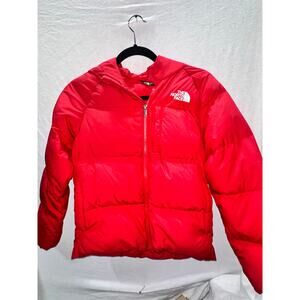 Boy’s Red The North Face Puffer Coat with Hood Size Large/12